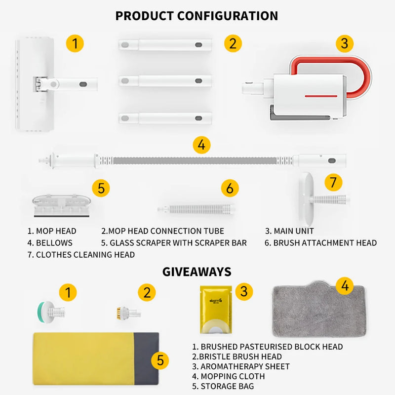 Aspirador de pó a vapor Multifuncional - Deerma Steam Cleaner ZQ610