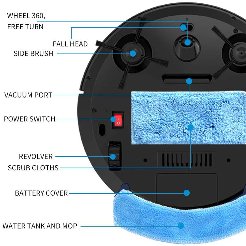 Aspirador de Pó Robô Sem Fio - Wireless 2800PA